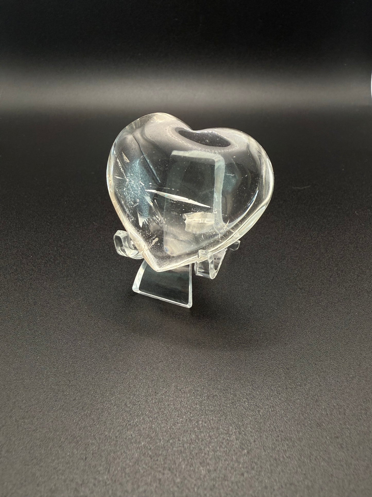 clear quartz polished crystal heart