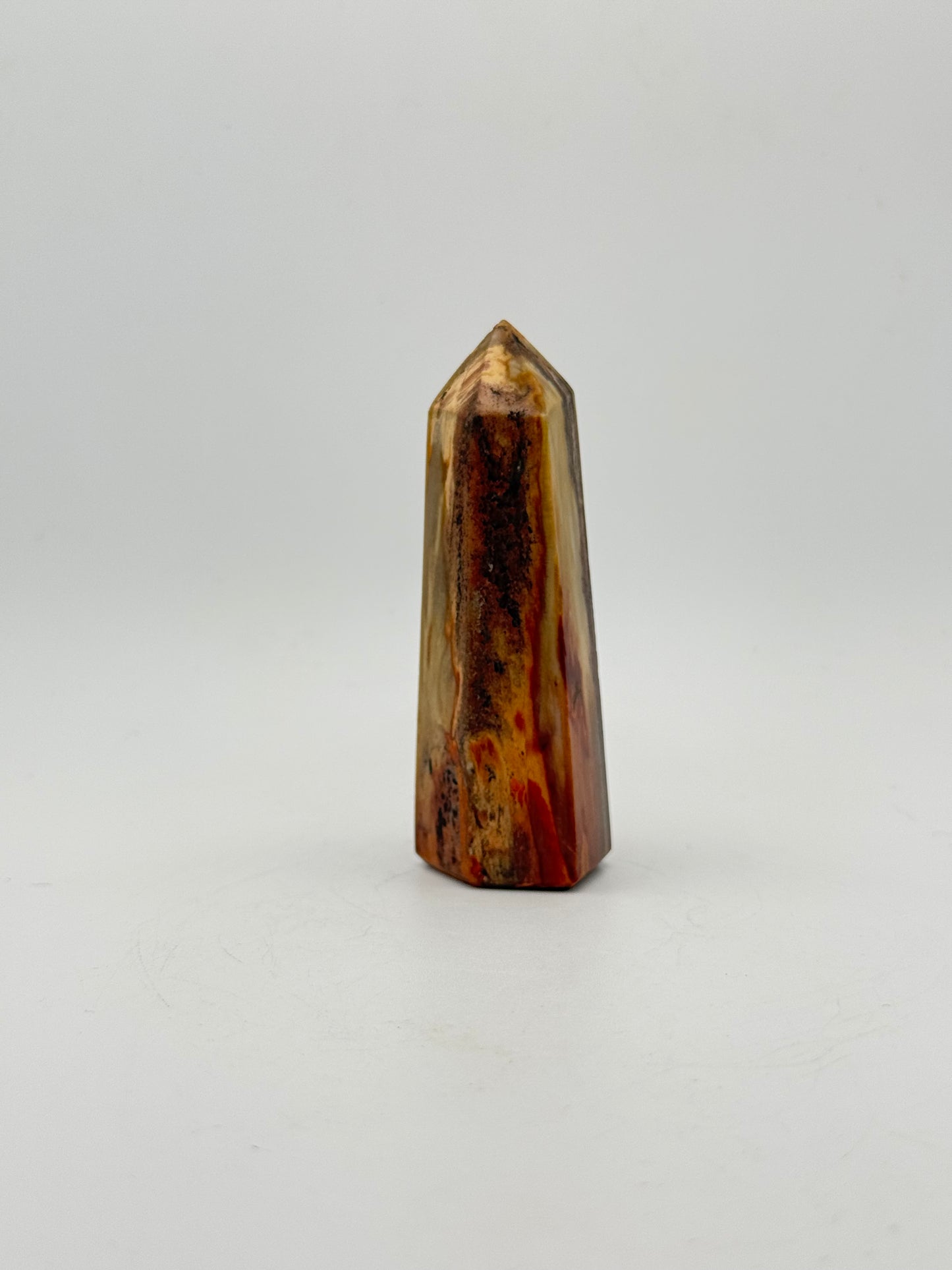 Polished petrified wood tower.