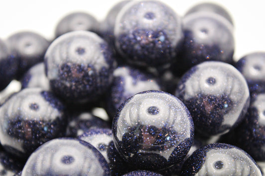 Blue Goldstone Spheres -22mm