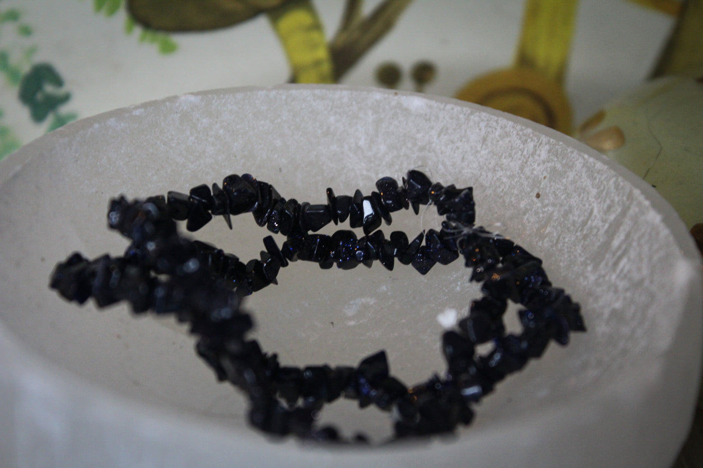 Blue Goldstone Chip Bracelet