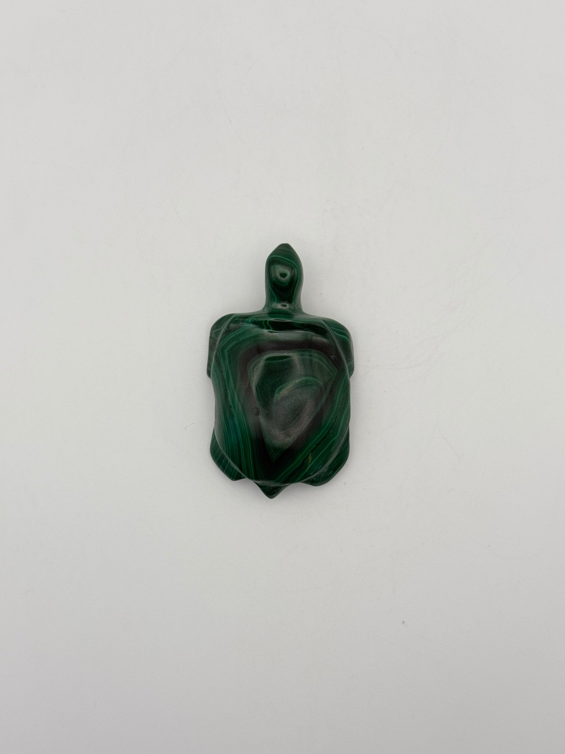 Malachite turtle carving.