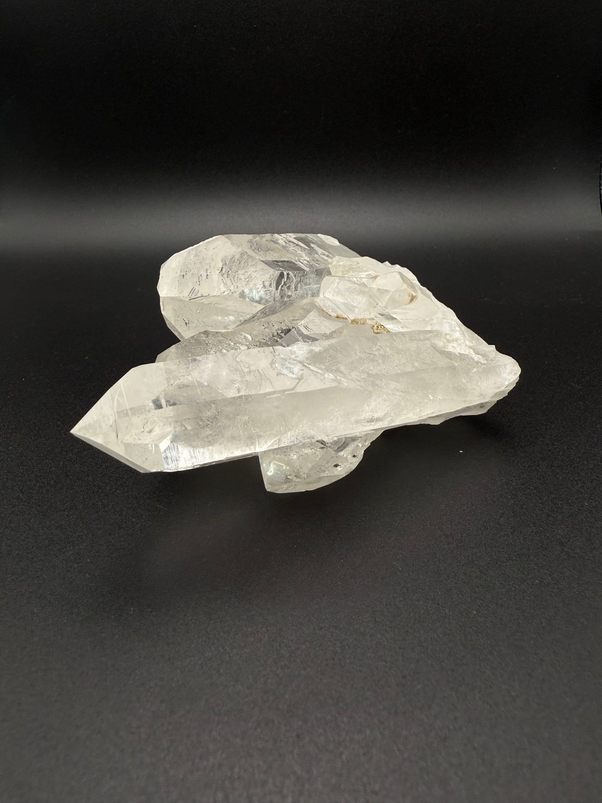 Clear Quartz crystal cluster specimen.