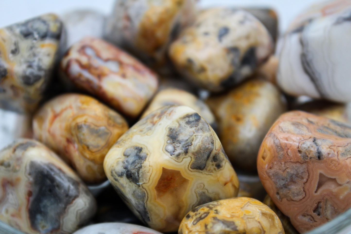 Yellow Crazy Lace Agate Tumble