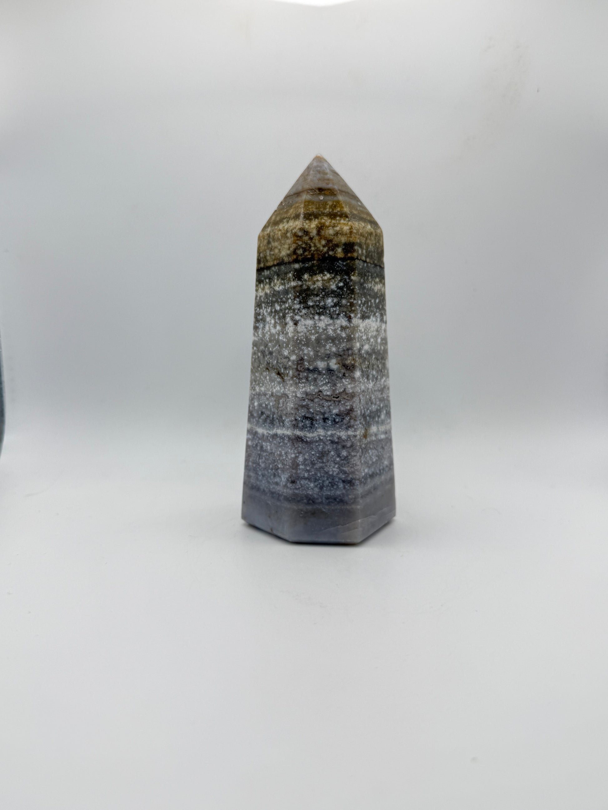 Polished Ocean jasper tower.
