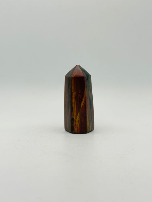 Polished petrified wood tower.