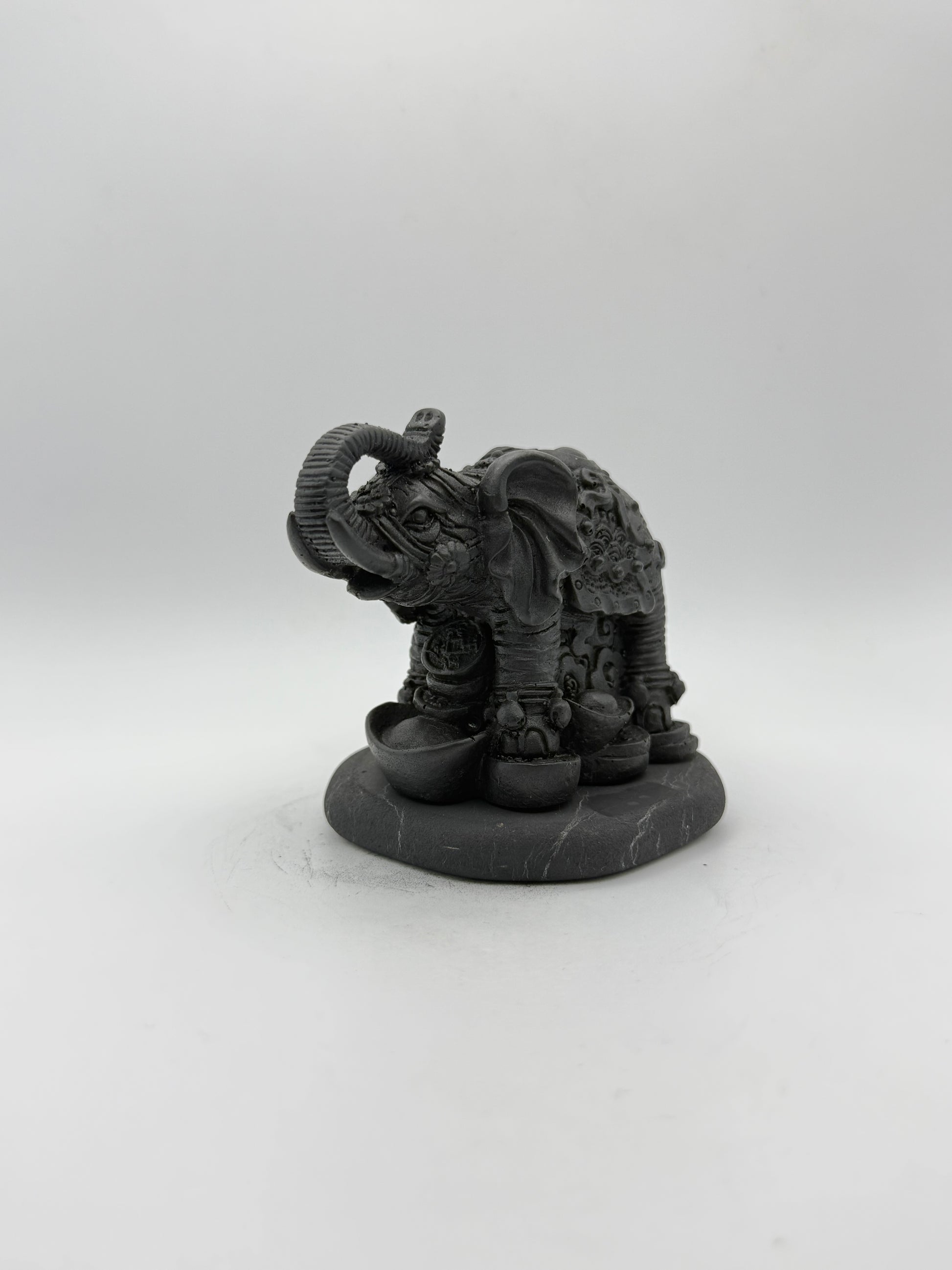 Shungite carving of an elephant.