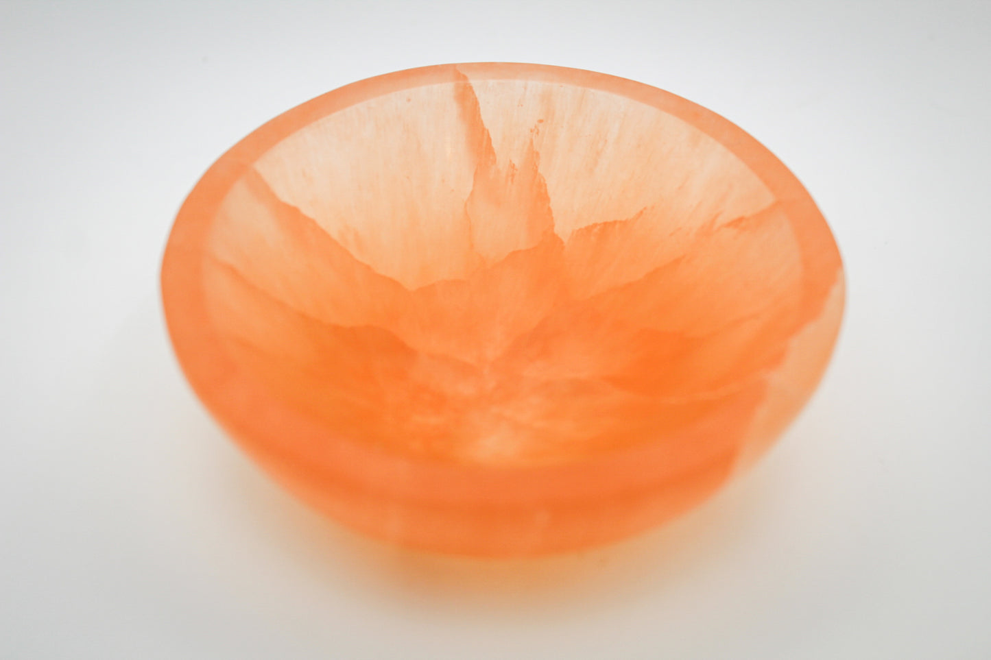 Orange Selenite Bowl Round