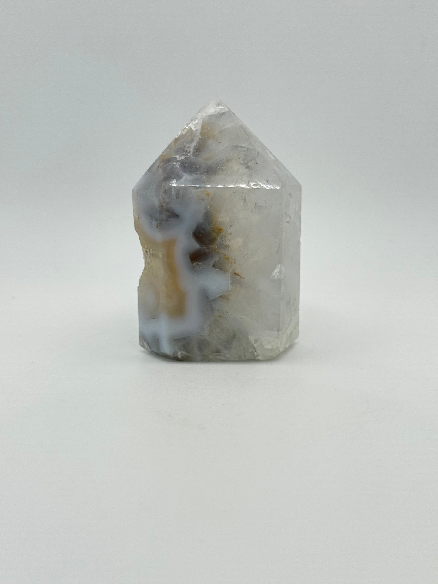Polished druzy agate tower.