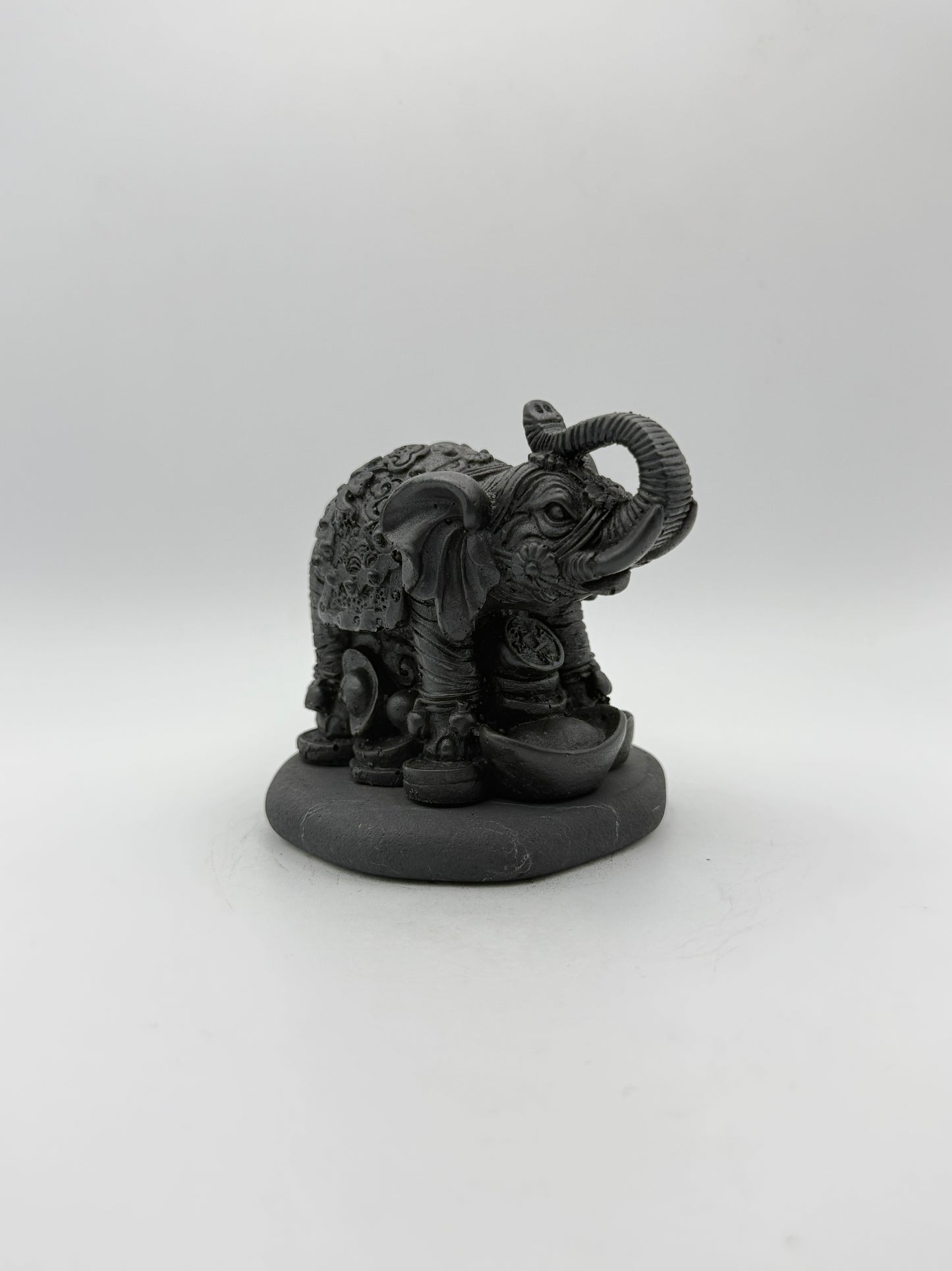 Shungite carving of an elephant.