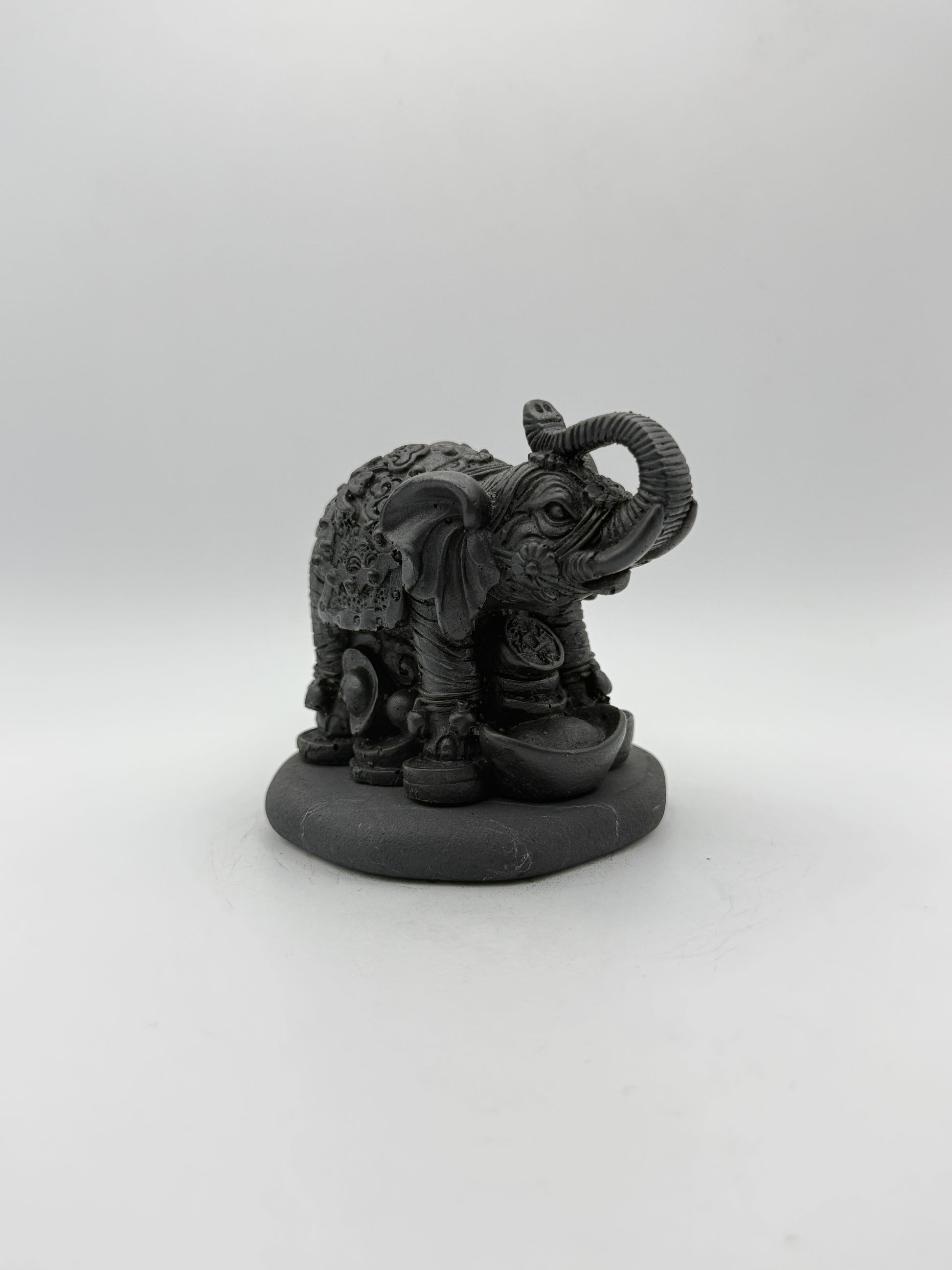 Shungite carving of an elephant.
