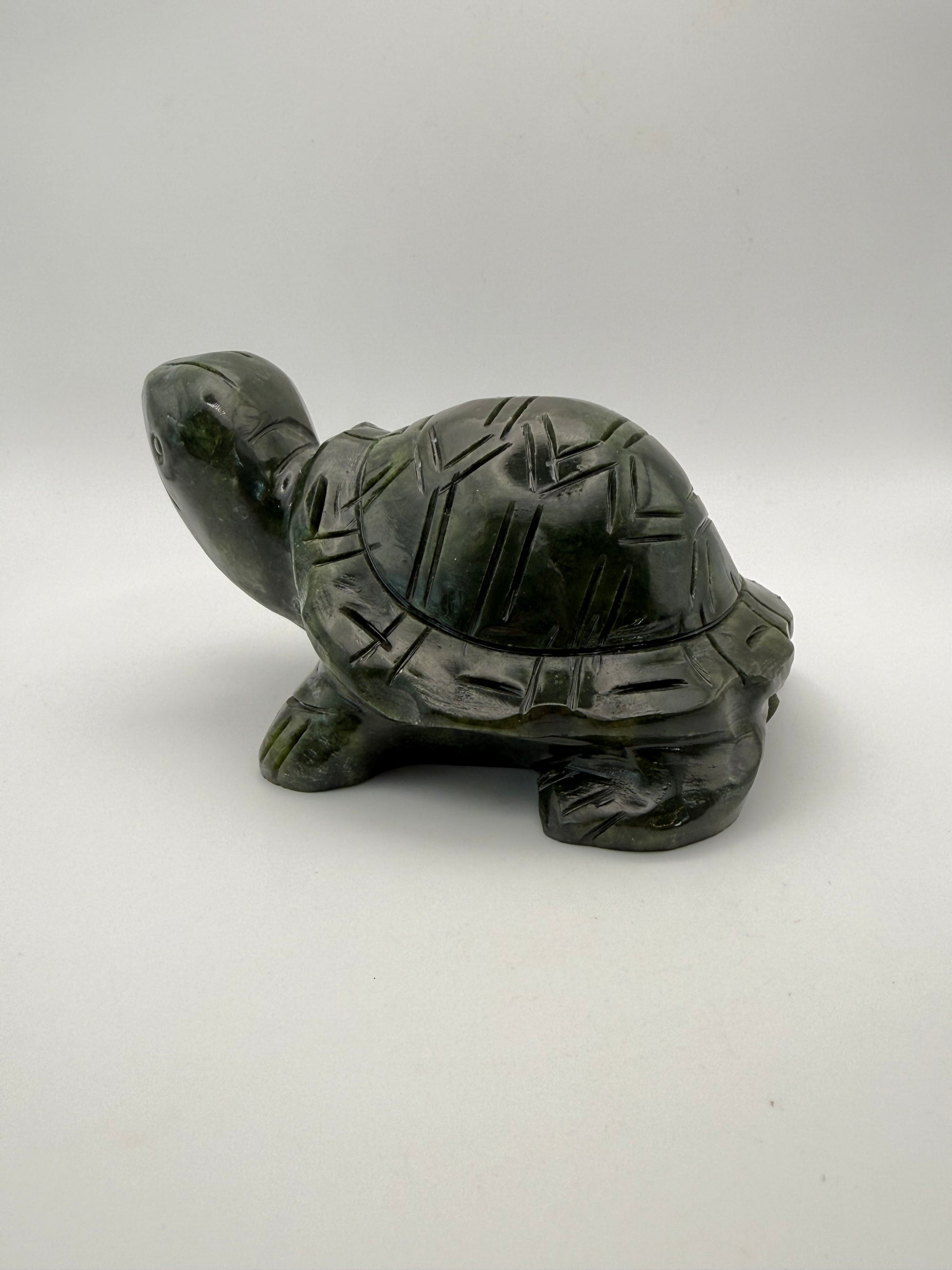Green jade turtle carving.