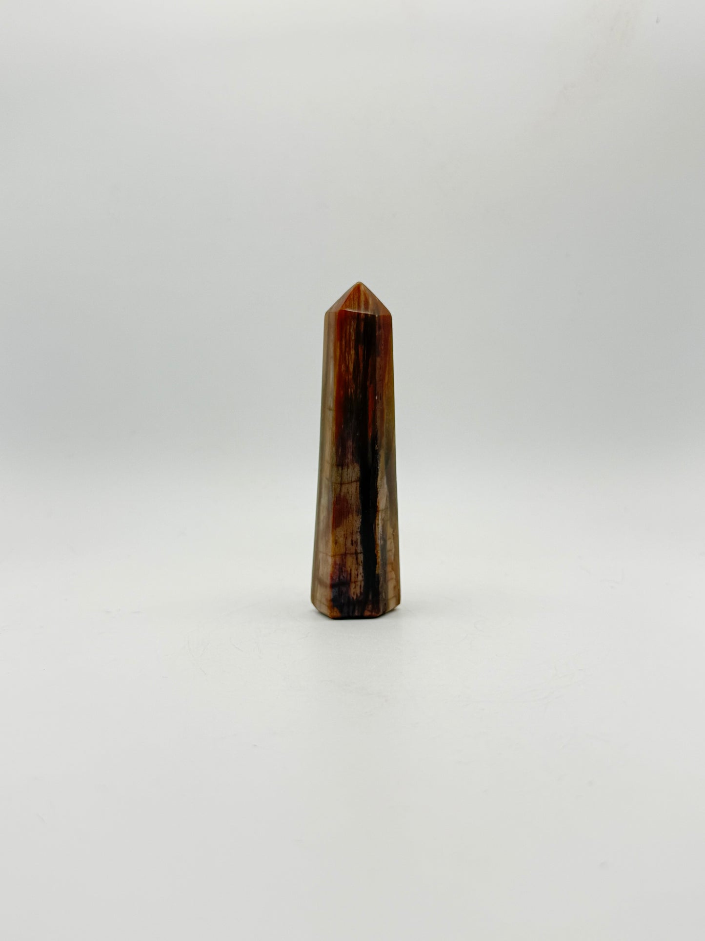 Polished petrified wood tower.