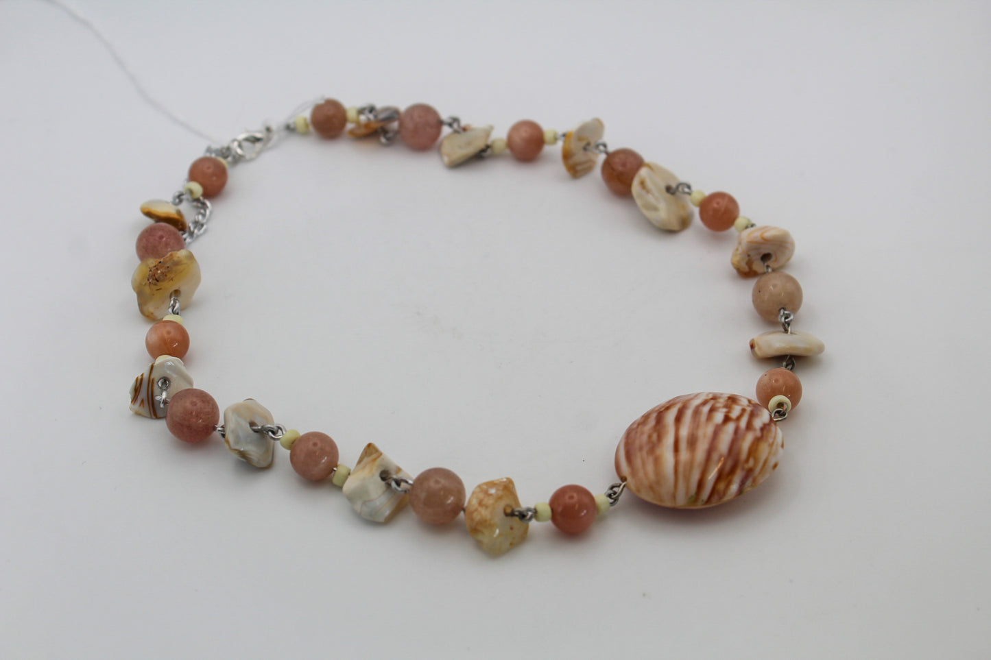 Shell & Peach Moonstone Necklace