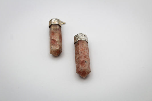 Sunstone pencil pendants.