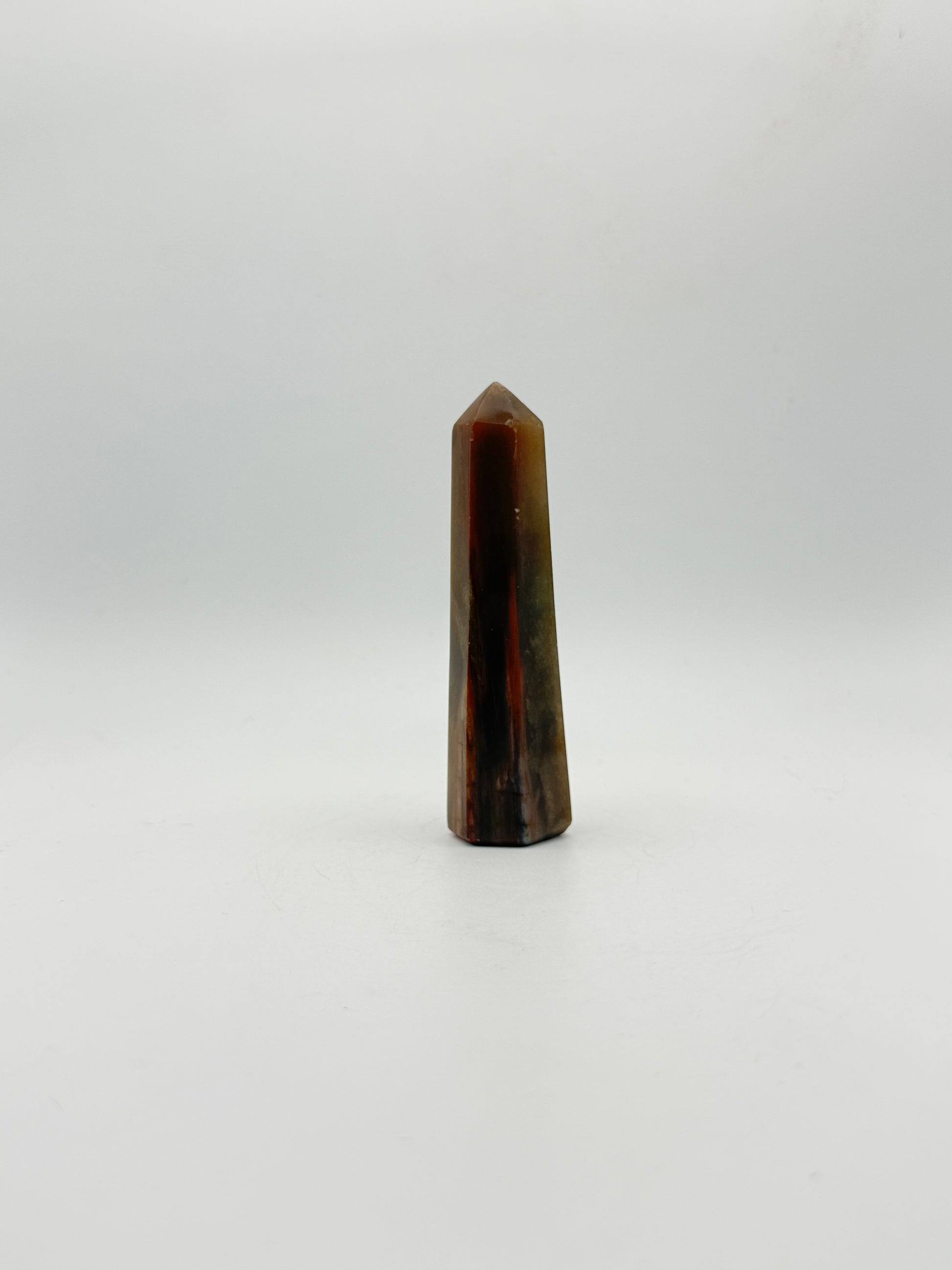 Polished petrified wood tower.