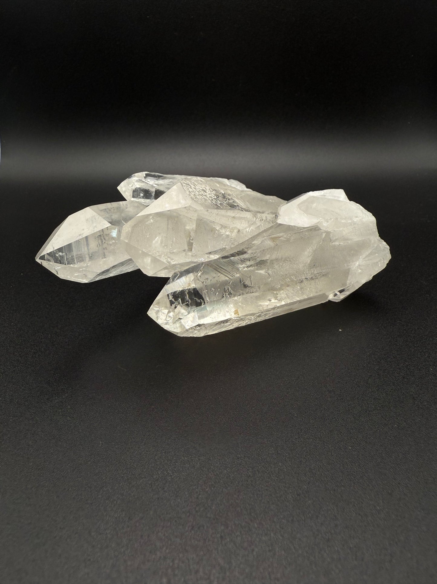 Clear Quartz crystal cluster specimen.