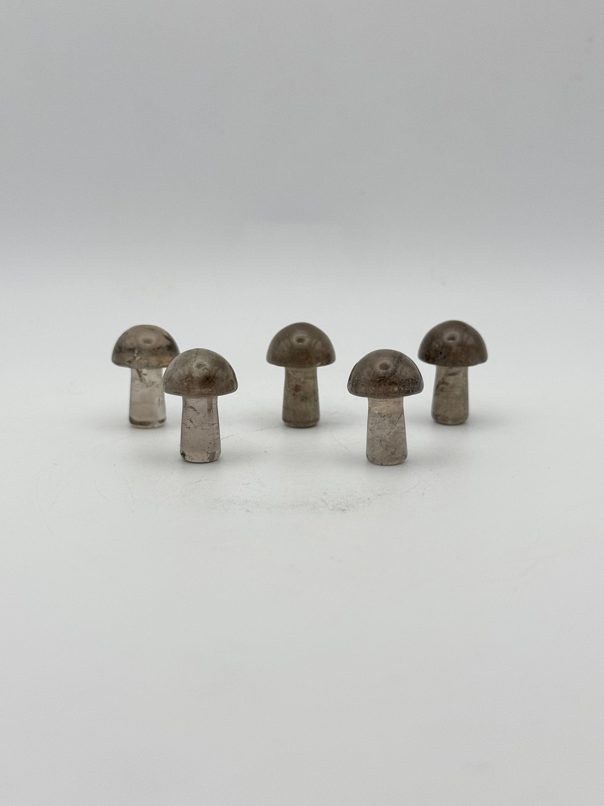 Smoky quartz mini mushrooms.