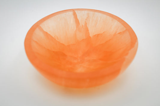 Orange Selenite Bowl Round