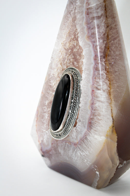 Black Obsidian Statement Ring