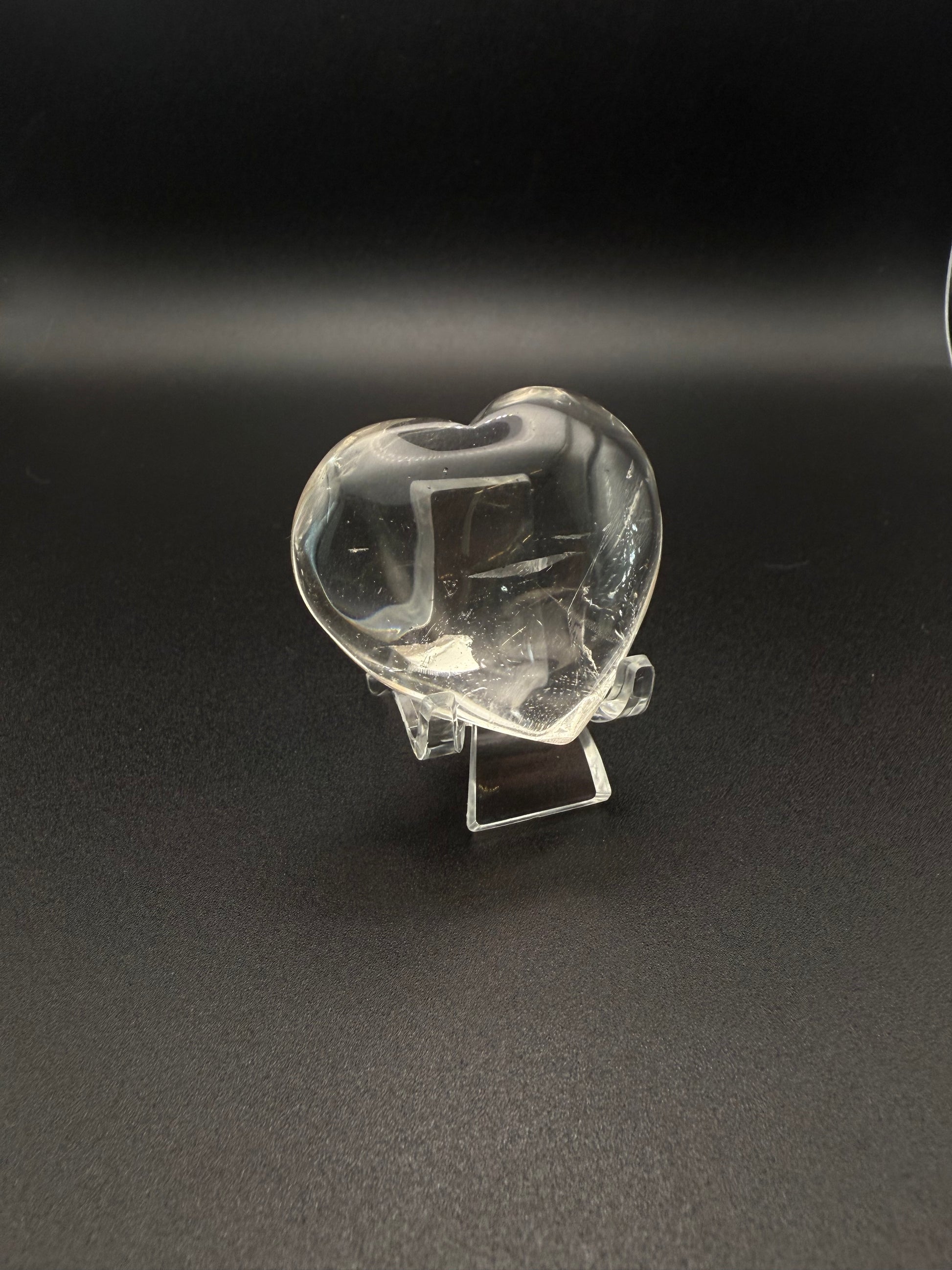 clear quartz polished crystal heart