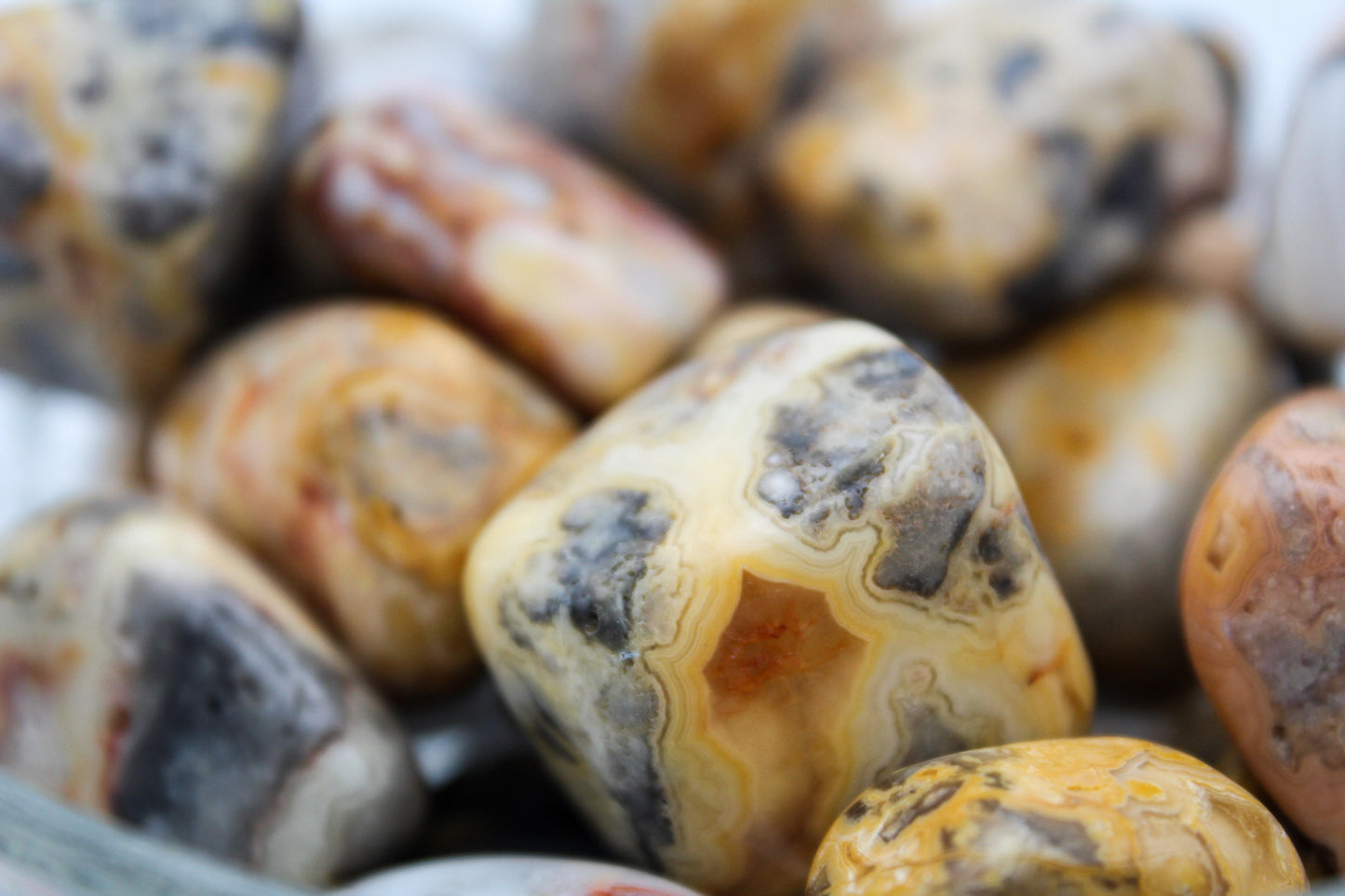 Yellow Crazy Lace Agate Tumble