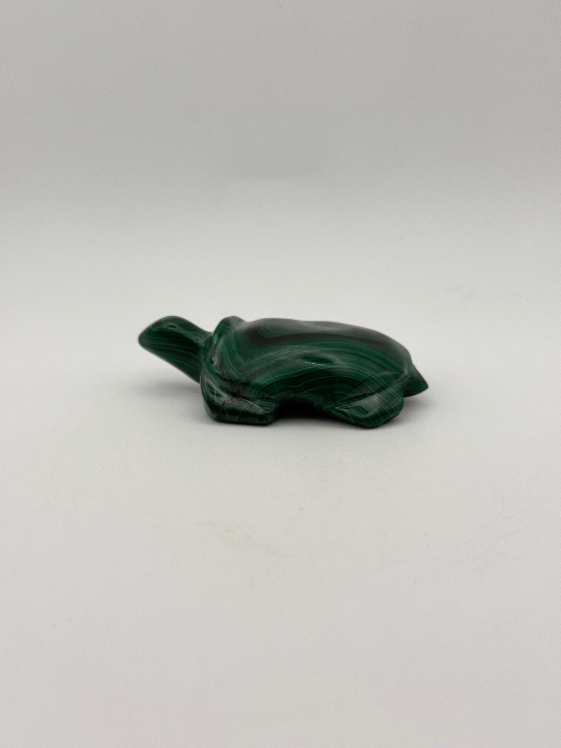 Malachite turtle carving.