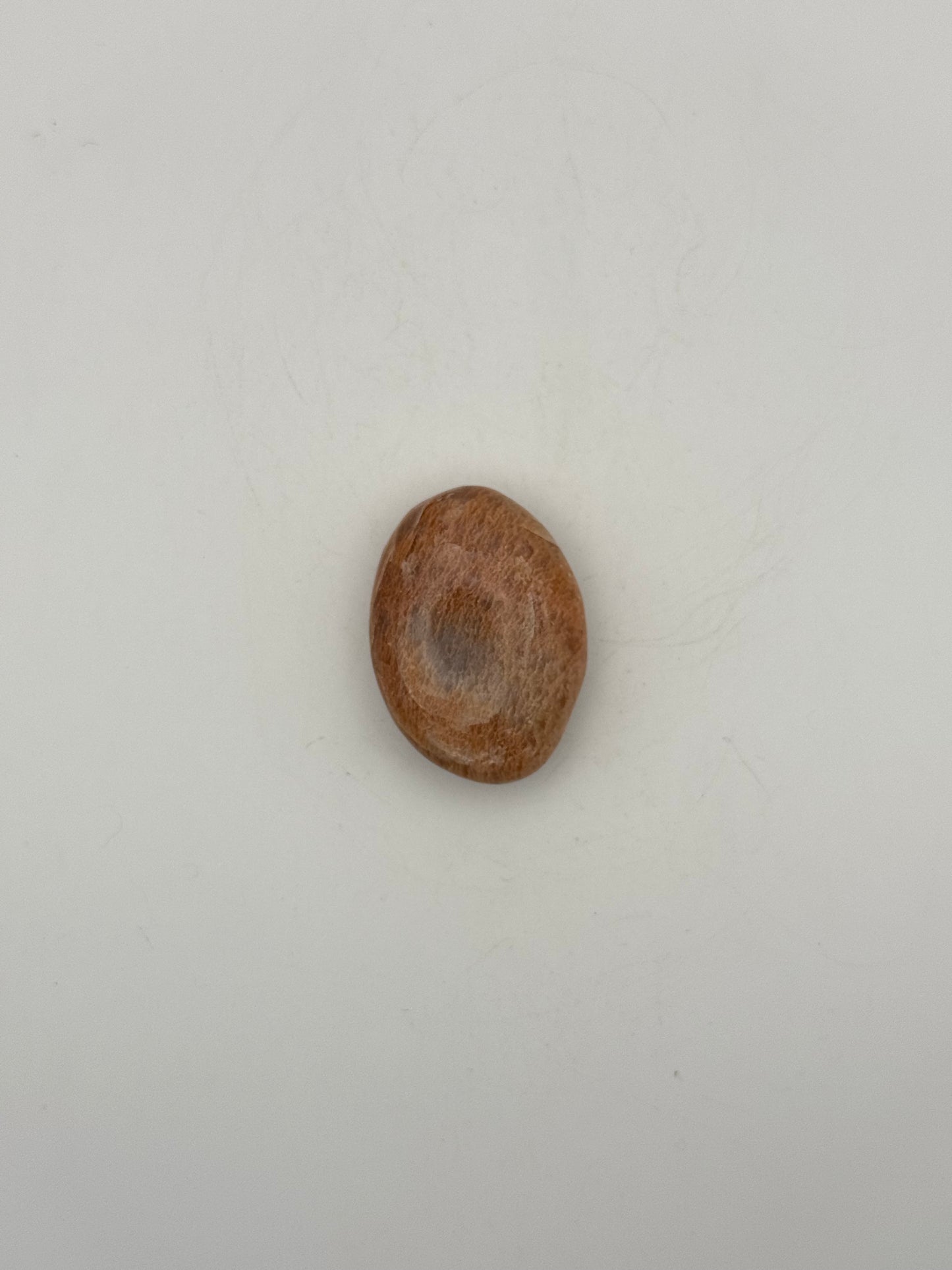 Polished Peach moonstone palm stone.