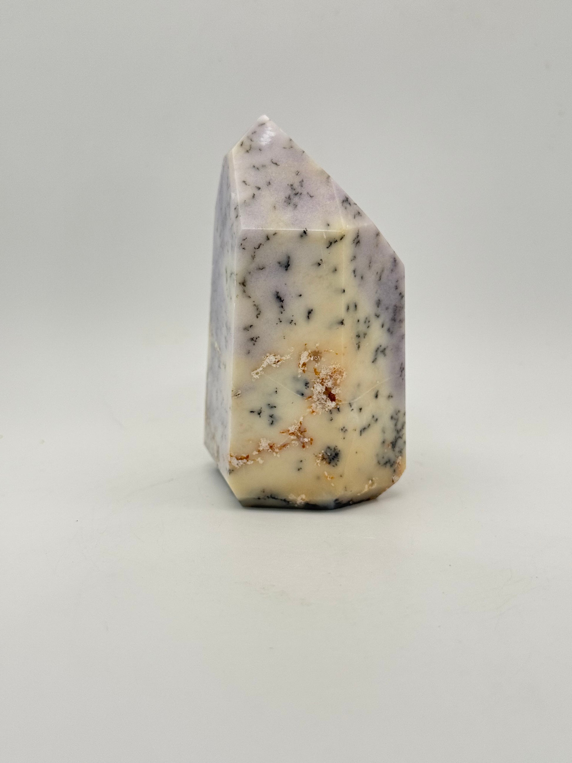 Dendritic Opal polished crystal tower. 3.5 inches tall.