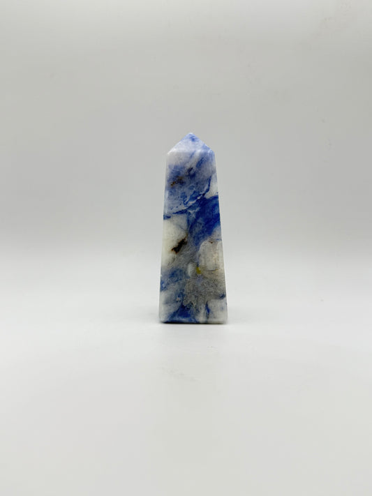 Afghanite four sided tower. Height of 3 1/2 inches, width of 1 1/4 inches.