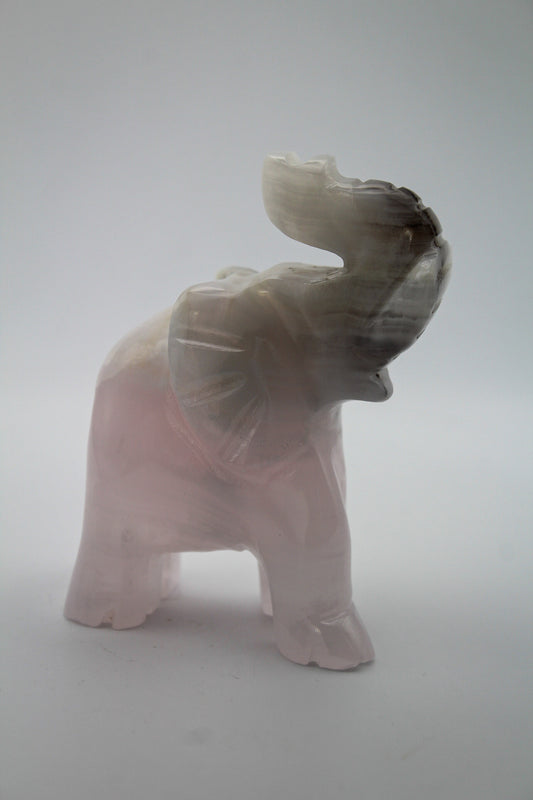 Pink Calcite Elephant Carving