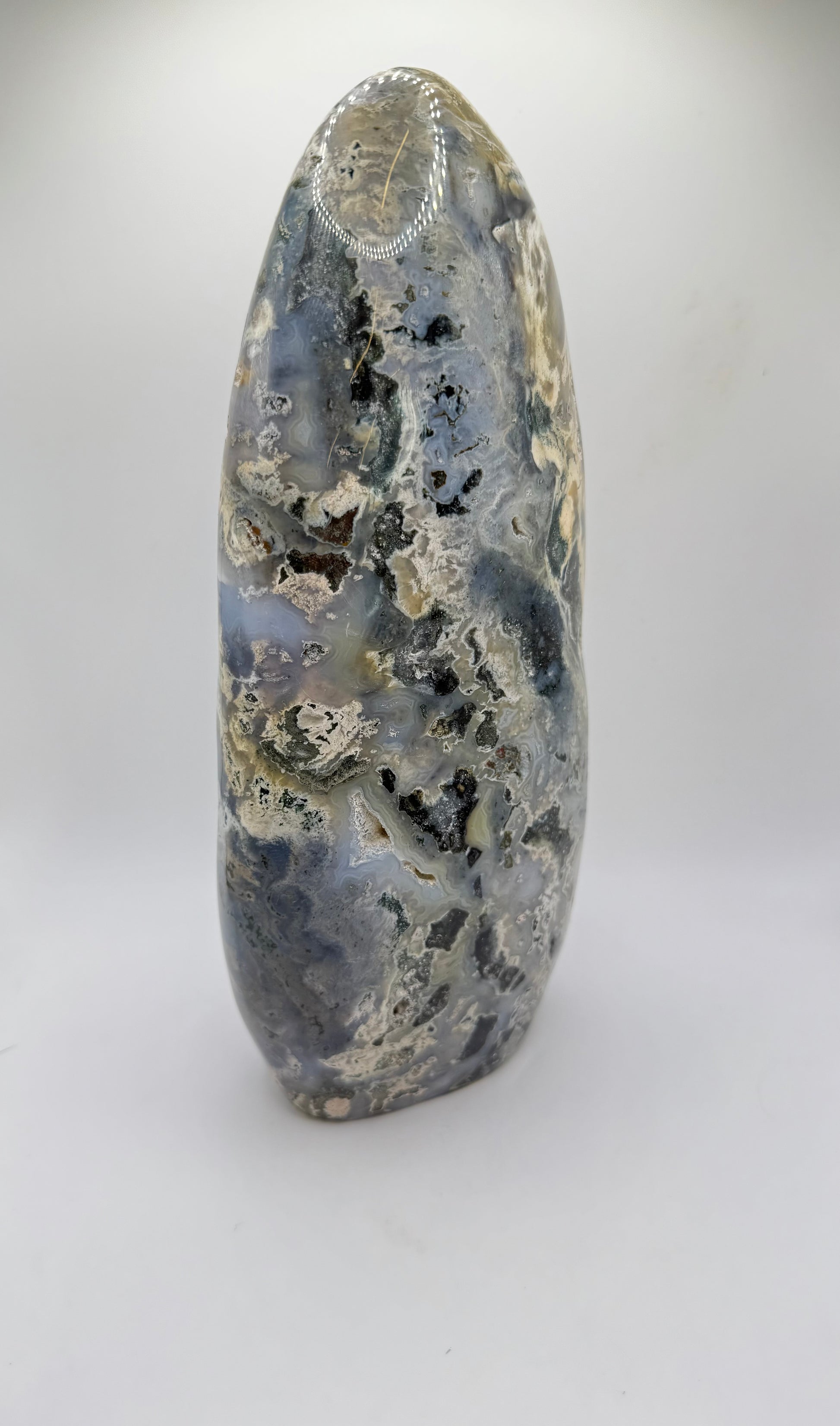 Large Blue Ocean Jasper polished free form.