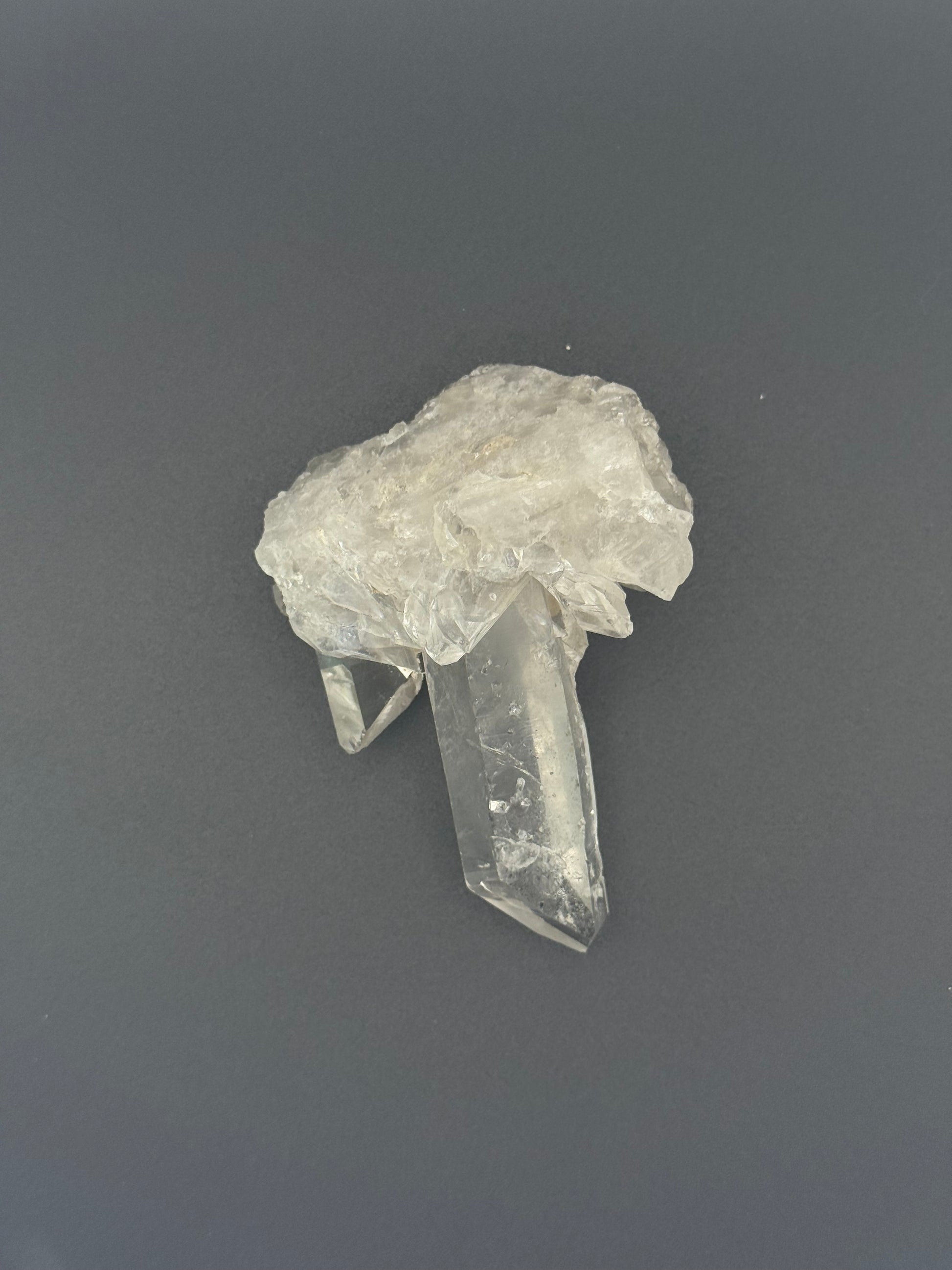 Clear quartz crystal cluster specimen