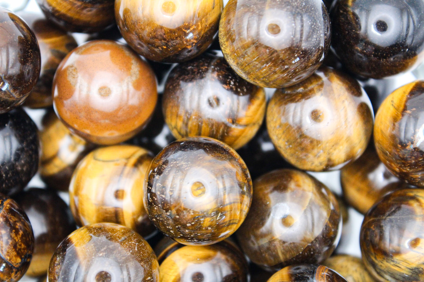 Yellow Tiger Eye Spheres -22mm