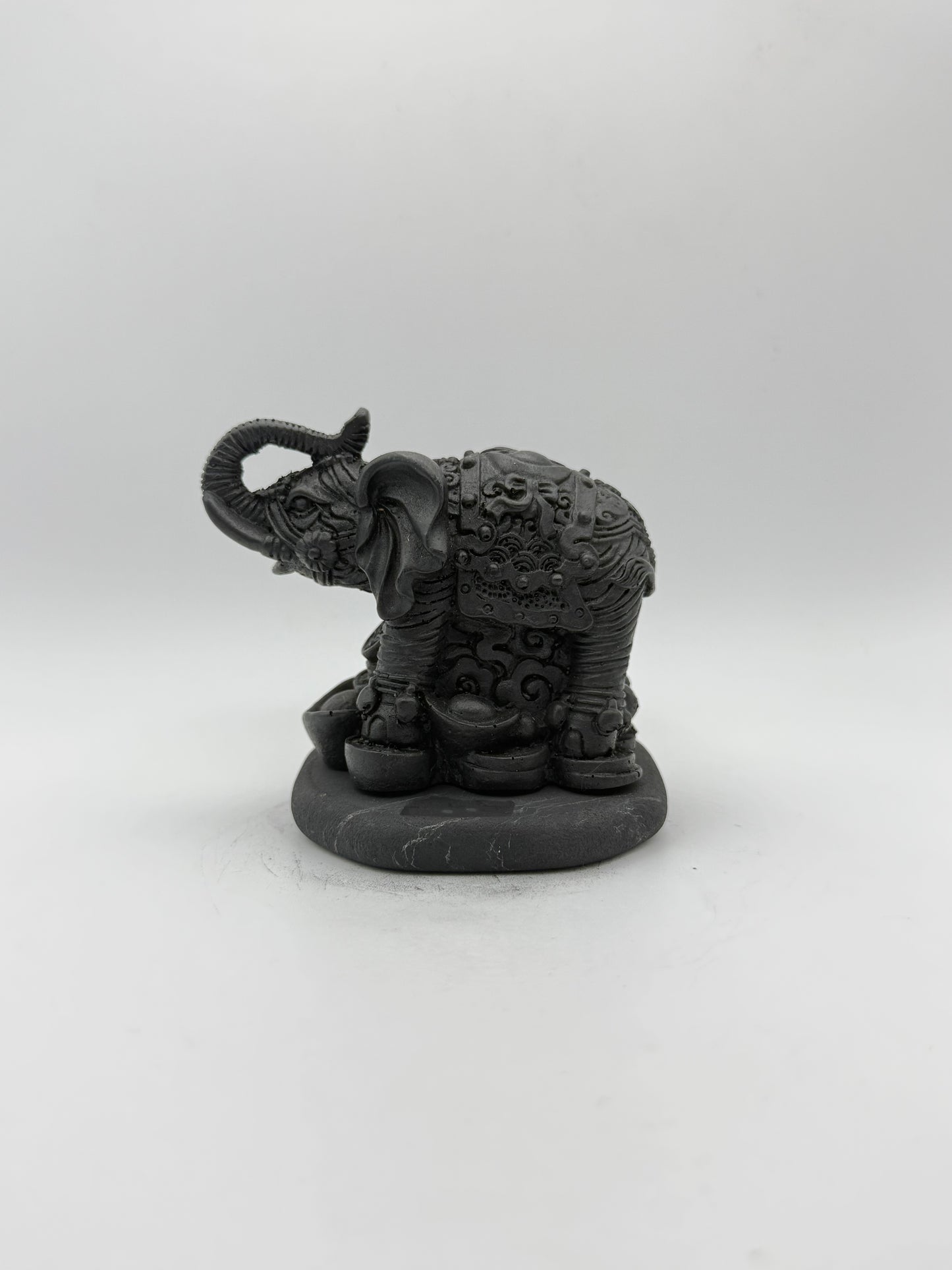 Shungite carving of an elephant.