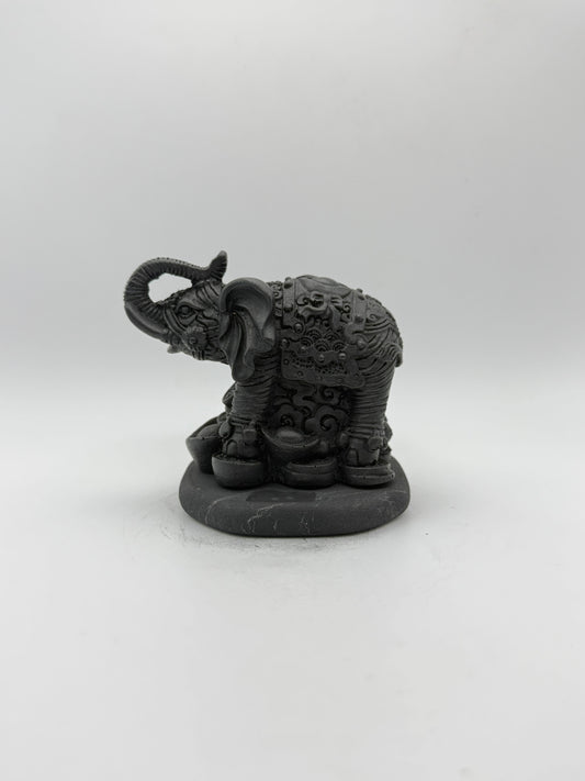 Shungite carving of an elephant.