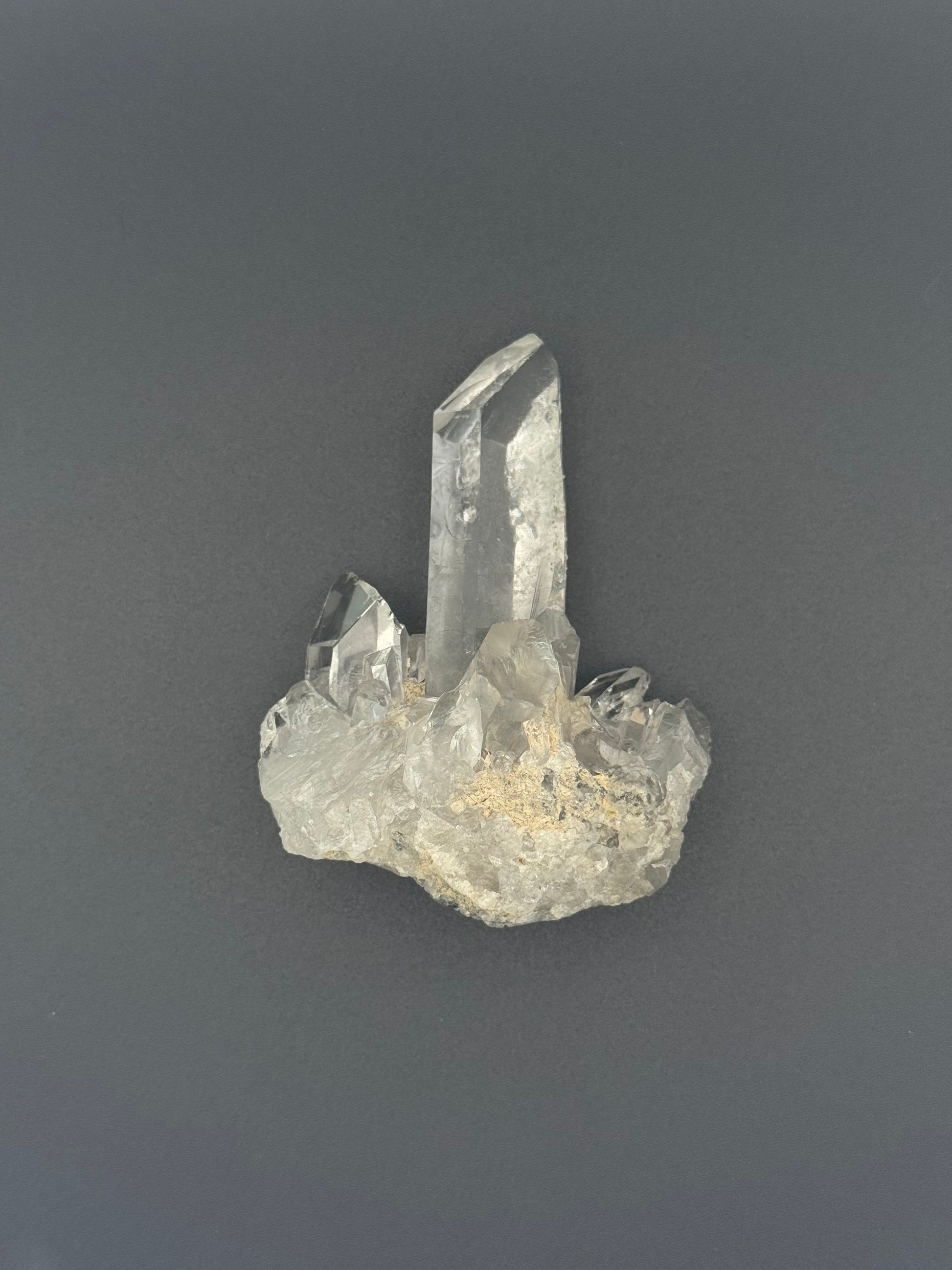 Clear quartz crystal cluster specimen