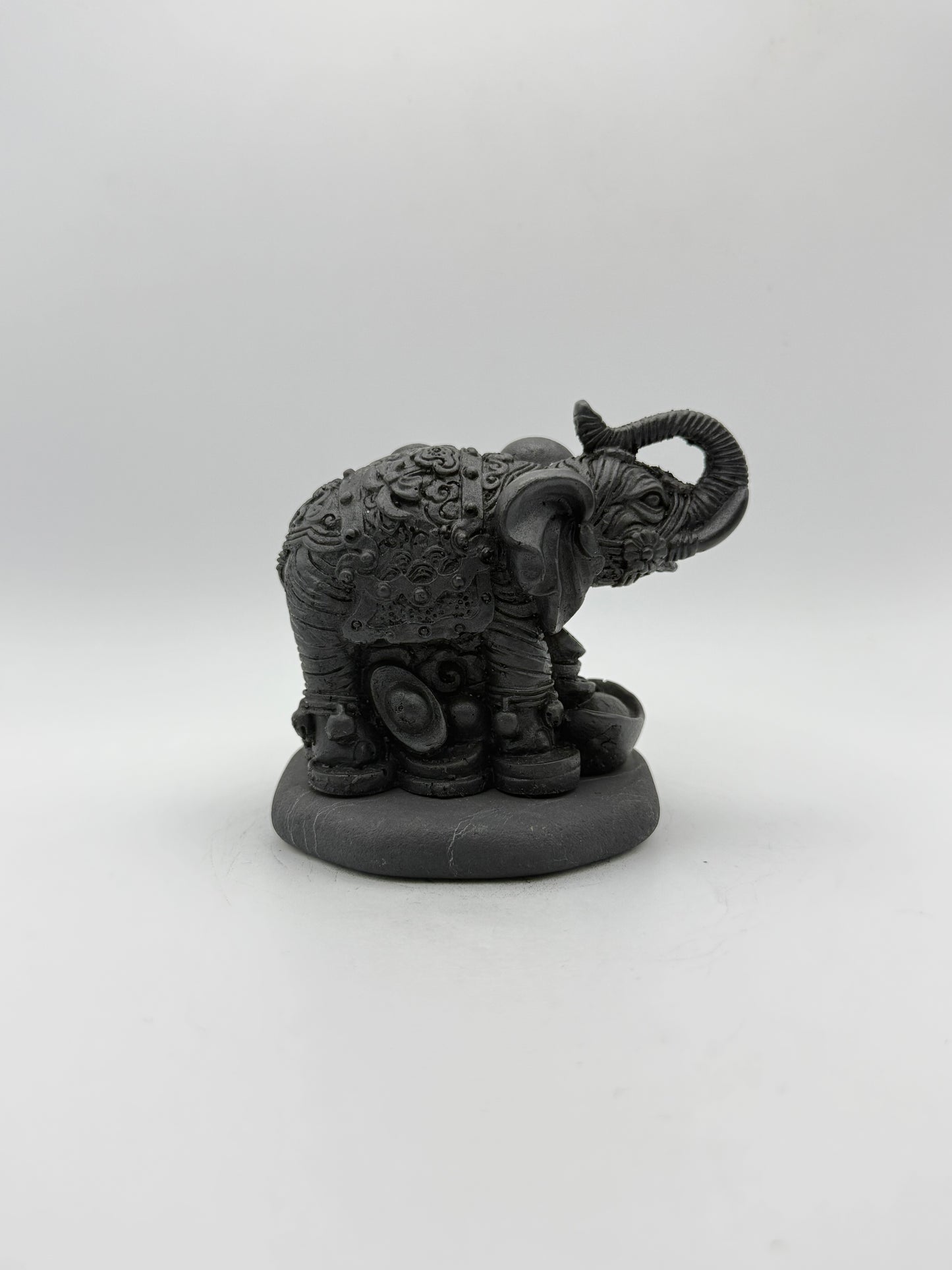 Shungite carving of an elephant.