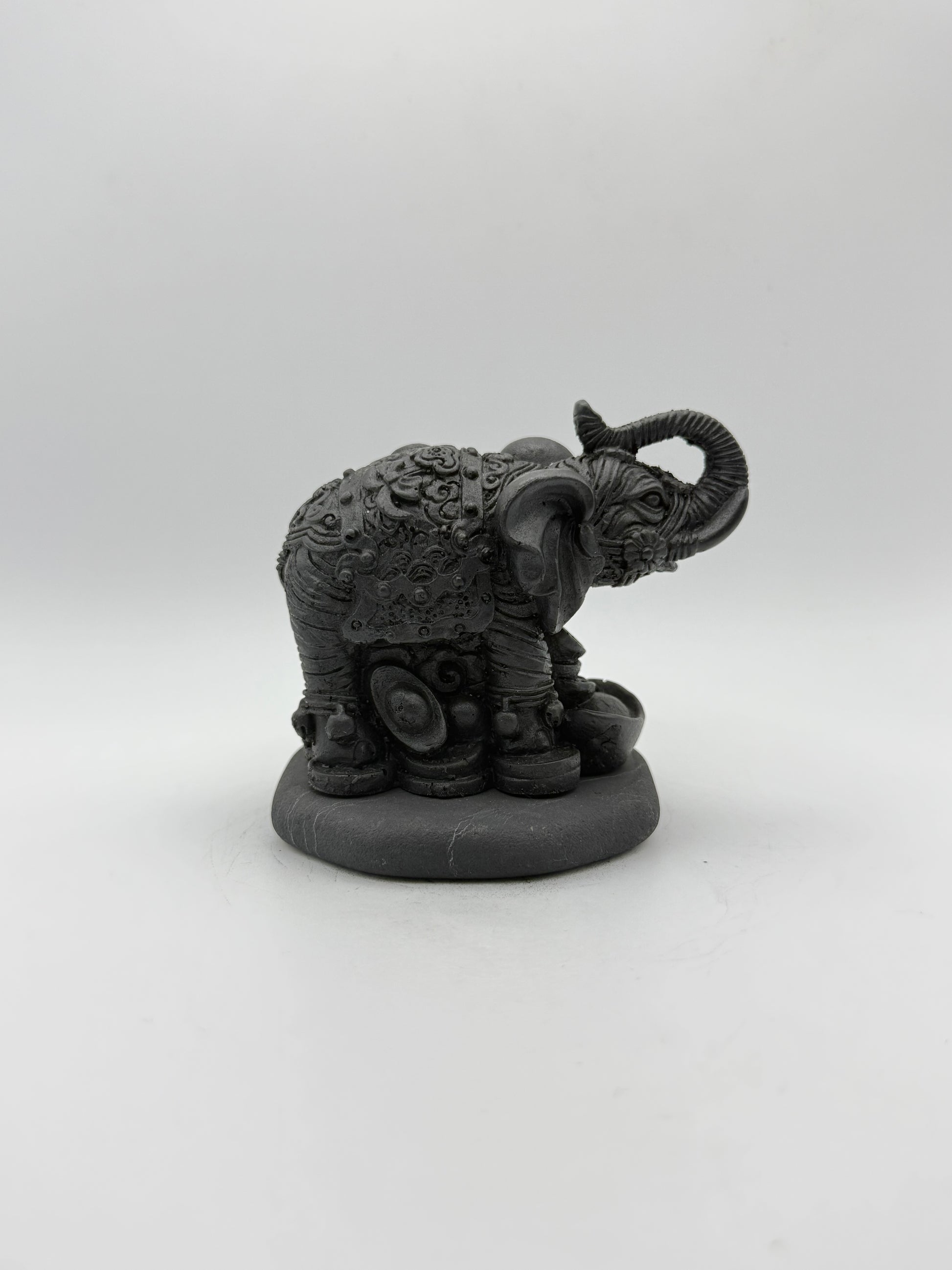 Shungite carving of an elephant.