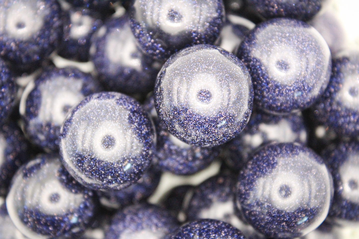 Blue Goldstone Spheres -22mm