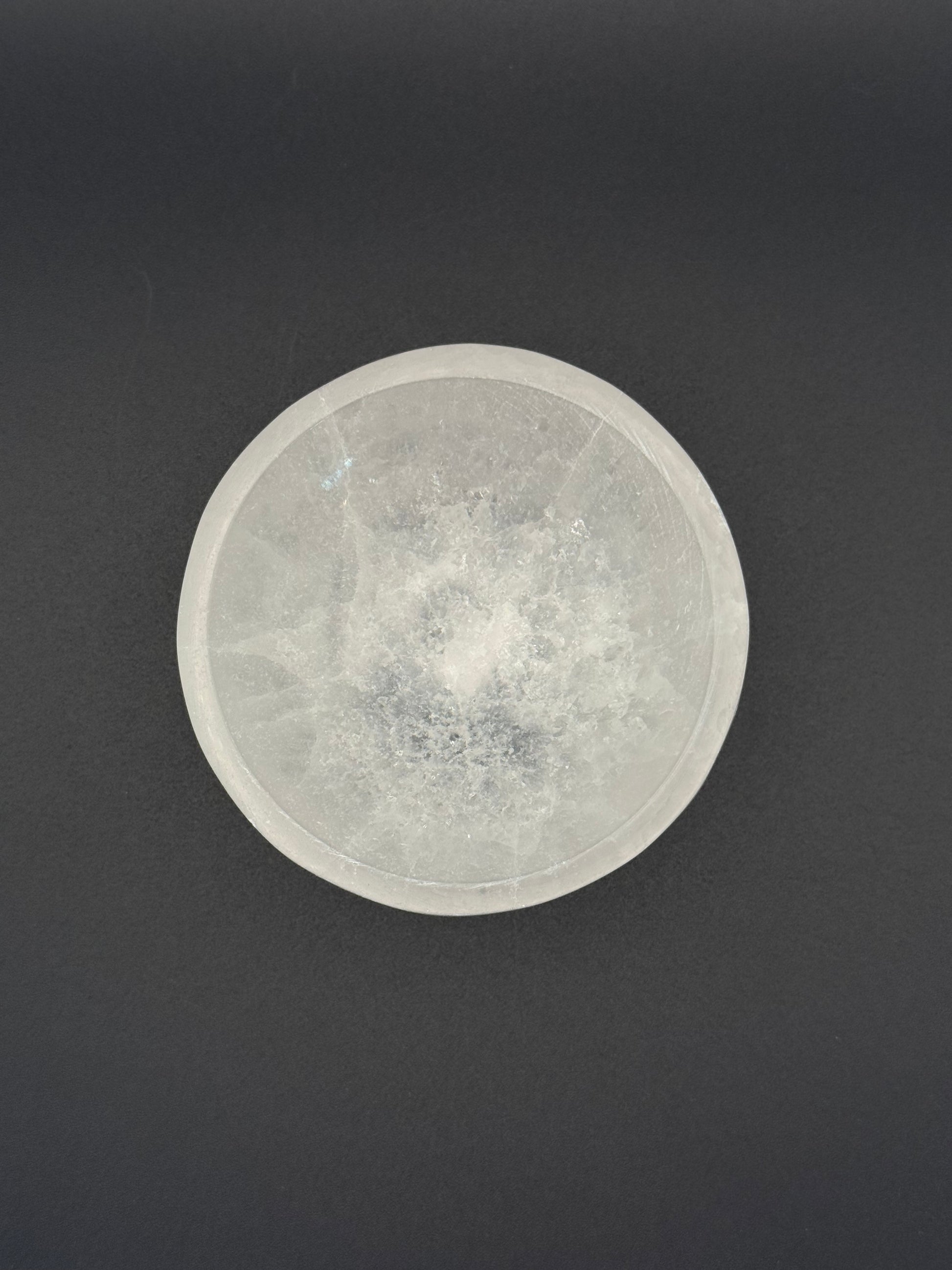 Selenite bowl 8cm in diameter.