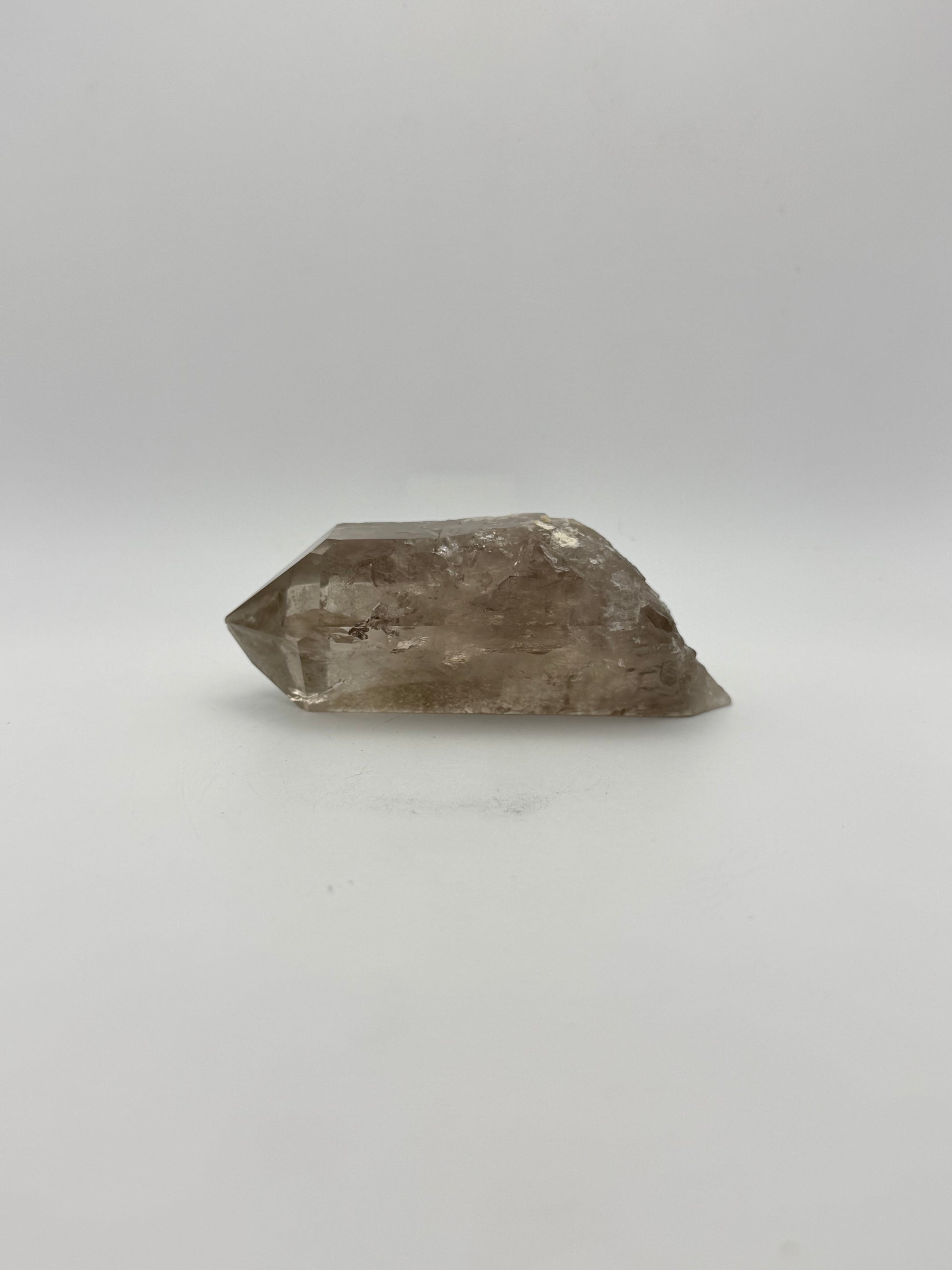Smoky quartz point.