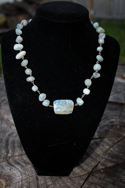 Kyanite Moonstone Chain Choker