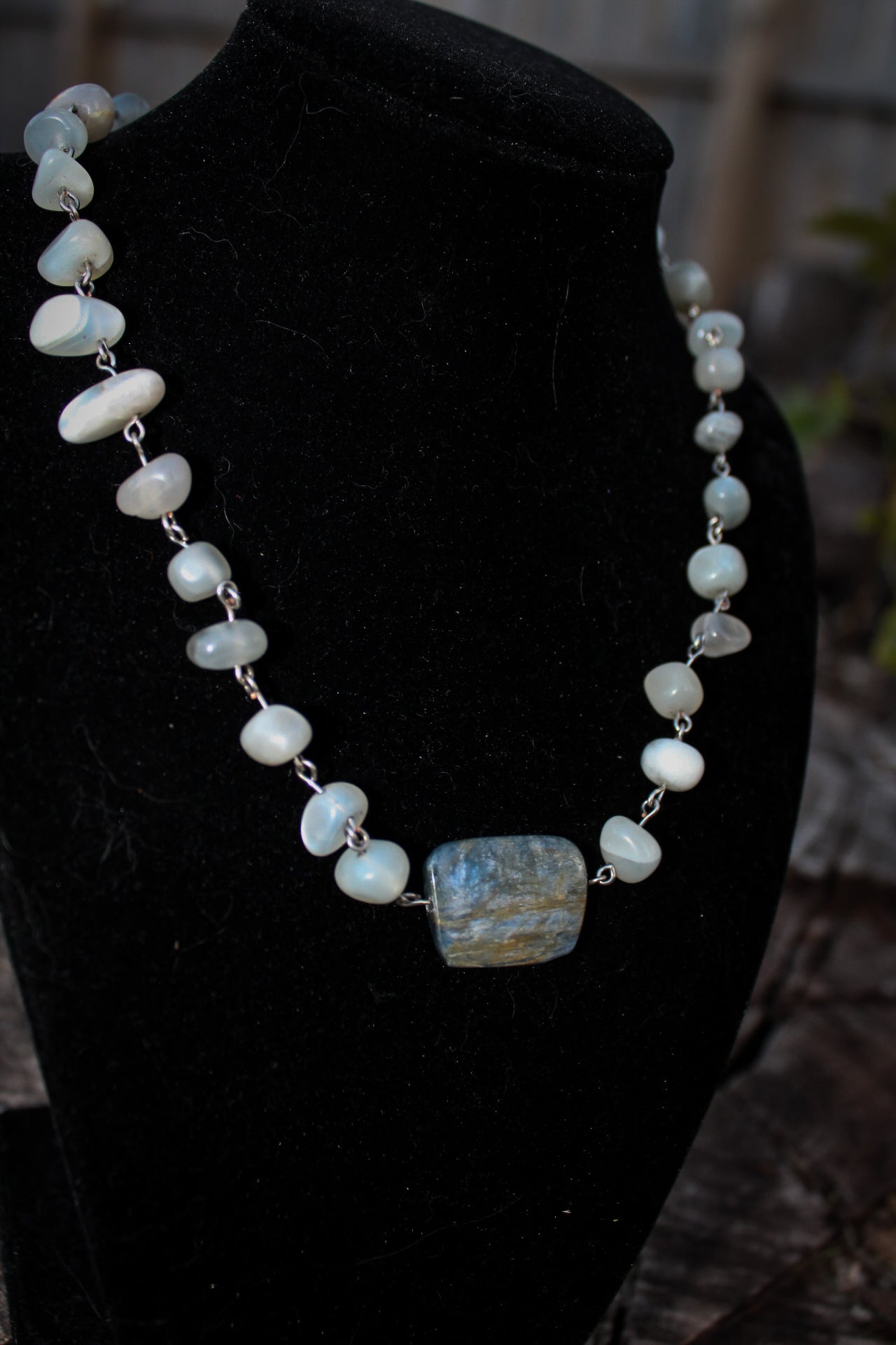 Kyanite Moonstone Chain Choker