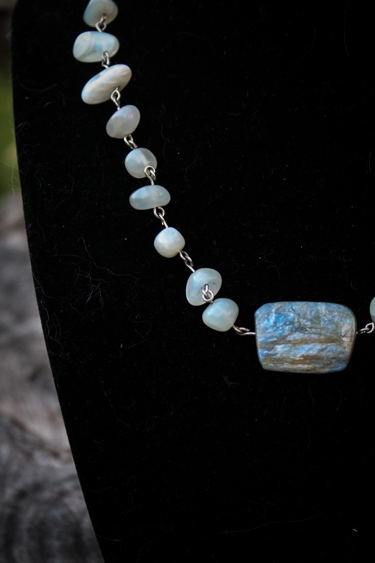 Kyanite Moonstone Chain Choker