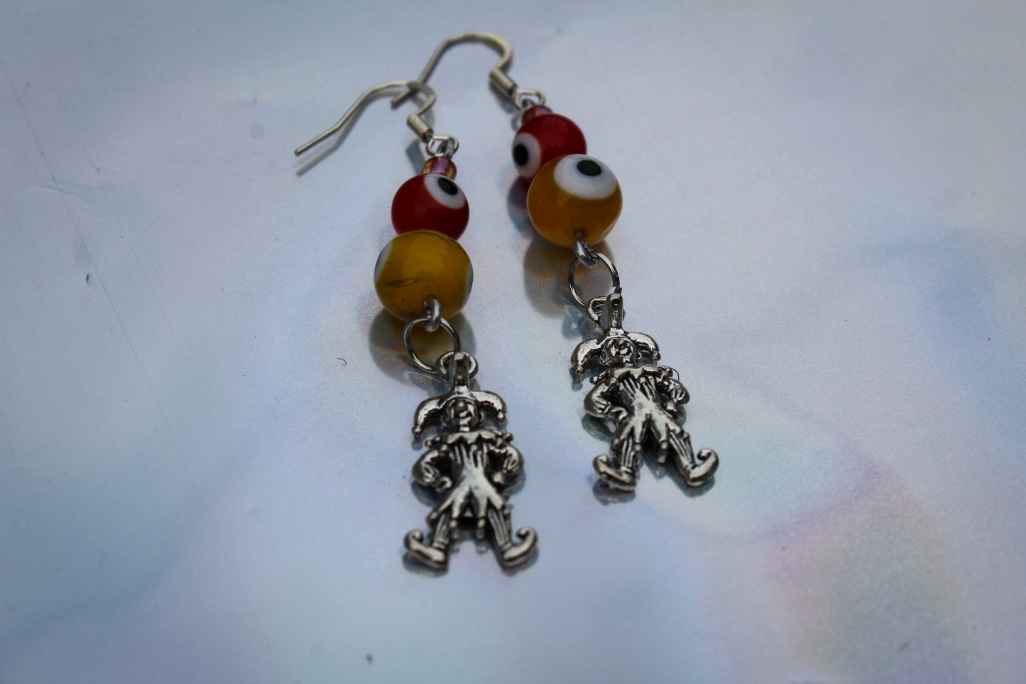 Evil Eye Clown Earrings