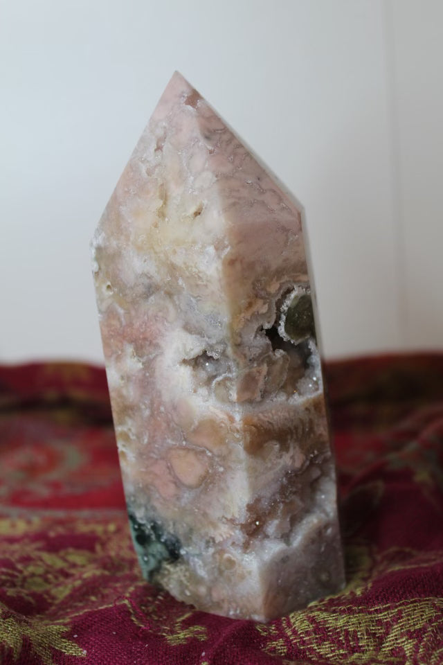 Pink amethyst crystal tower